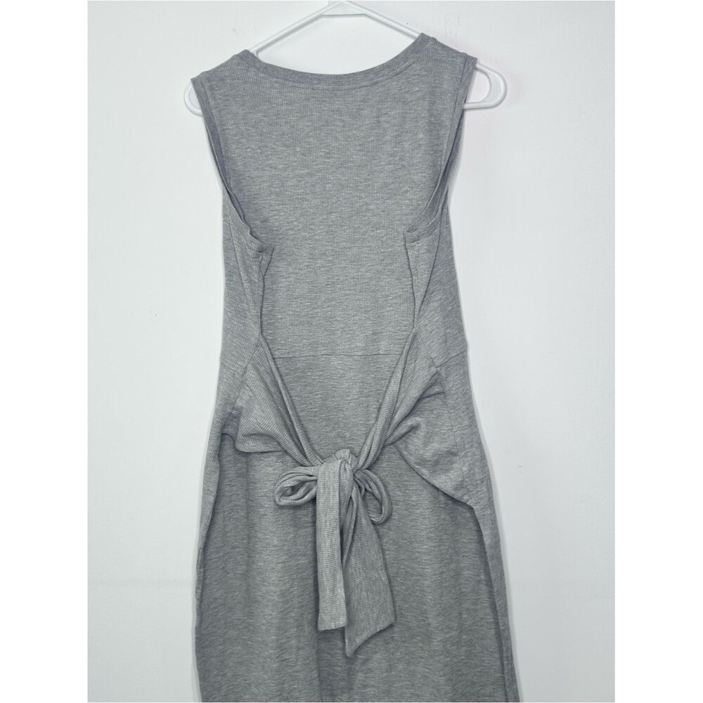 MICHAEL Michael Kors Gray Waffle Knit Sleeveless Tie Back Maxi Dress XL - Picture 6 of 10